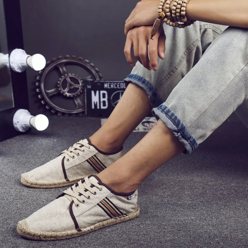 Buono Scarpe/эспадрильи; женская и мужская обувь на плоской подошве в рыбацком стиле; парусиновые Лоферы без застежки; дышащие мокасины на плоской подошве с закрытым носком