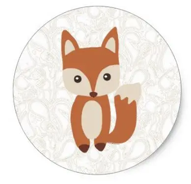 

1.5inch Cute Baby Fox Classic Round Sticker