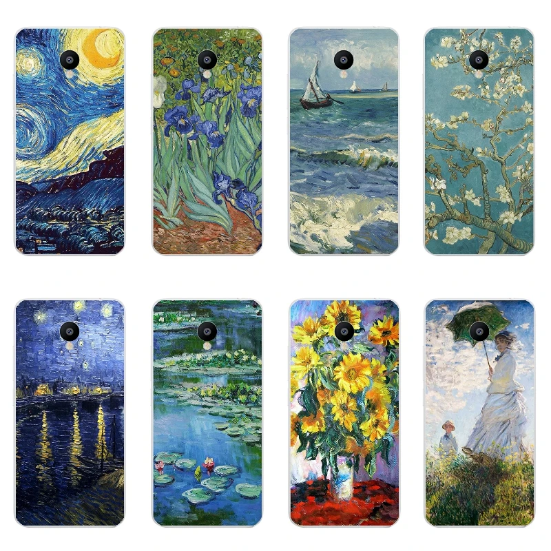 Ультратонкий прозрачный силиконовый чехол с рисунком Ван Гога для Meizu M3 Mini / M3S