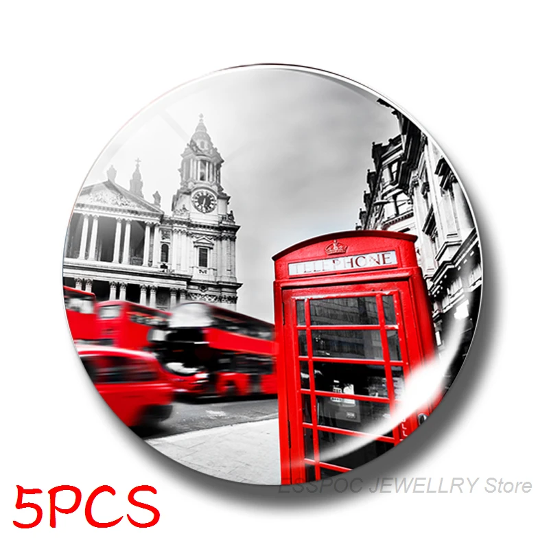 Стеклянный купольный телефон в английском лондонском стиле Big Ben 5 шт./компл. 25 мм