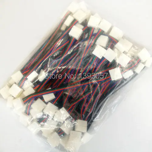 50 шт. Водонепроницаемый 5050 LED RGB разъем полосы 18 см длина 10 мм 4 pin 2 концы гибкие