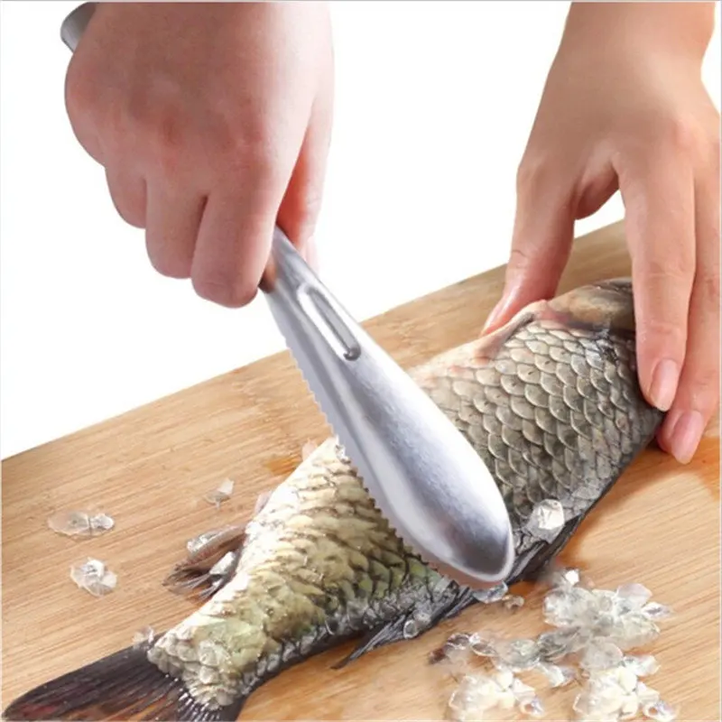 

1 pc Cleaning Fish Skin Stainless Steel Fish Scraper Brush Remove Cleaner Peeler Scales Kitchen Tools