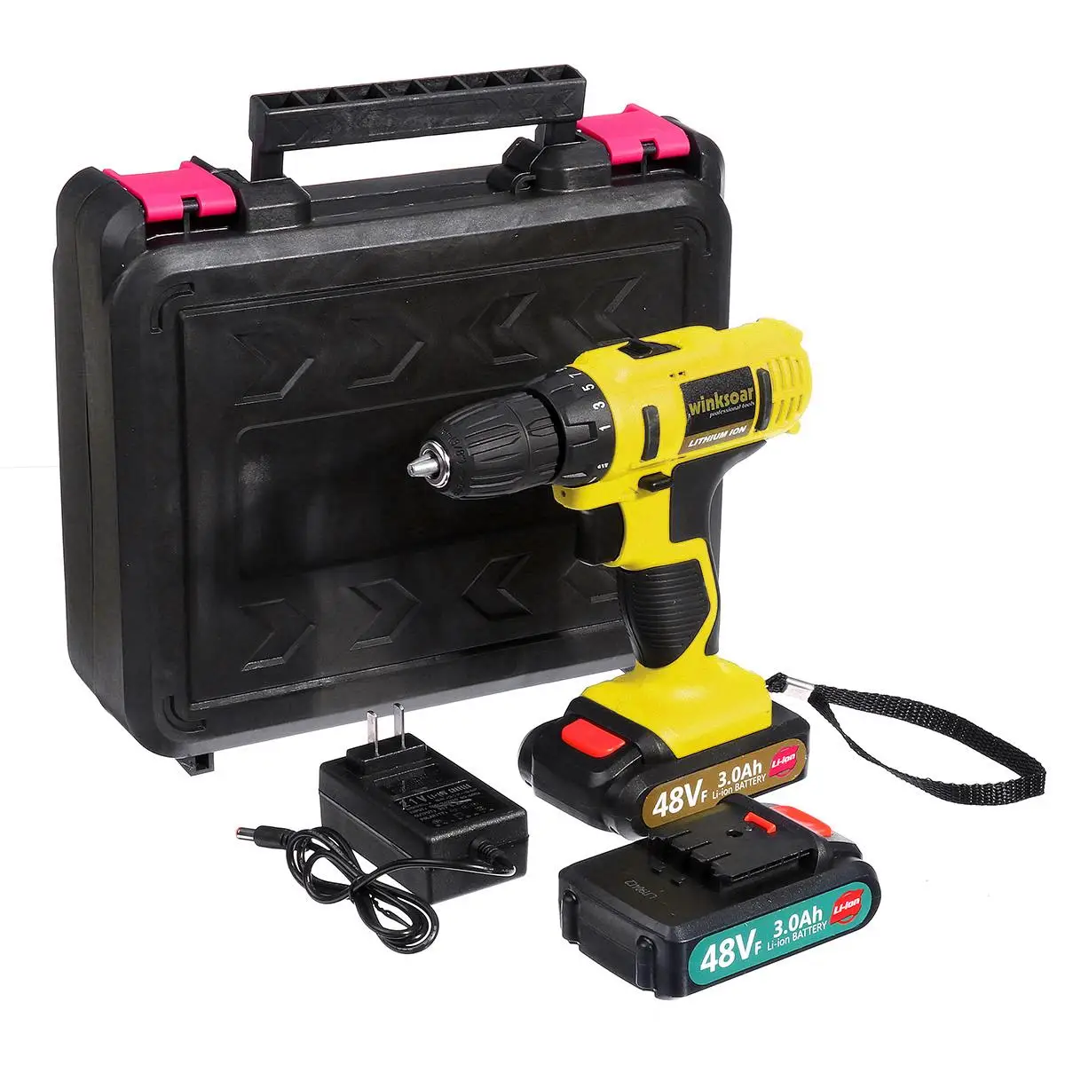 2 Batteries 48VF аккумуляторная электрическая отвертка аккумуляторная дрель литий-ионная батарея ручная Аккумуляторная Дрель ударная мощность Драйвер светодиодный освещение - Цвет: 2 Batteries