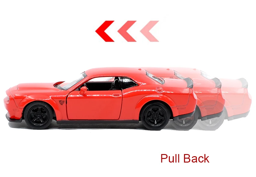 RMZ CITY 1:36 Dodge Challenger SRT Demon Sports Car Alloy Diecast Car Model Toy With Pull Back For Children Gifts Toy Collection