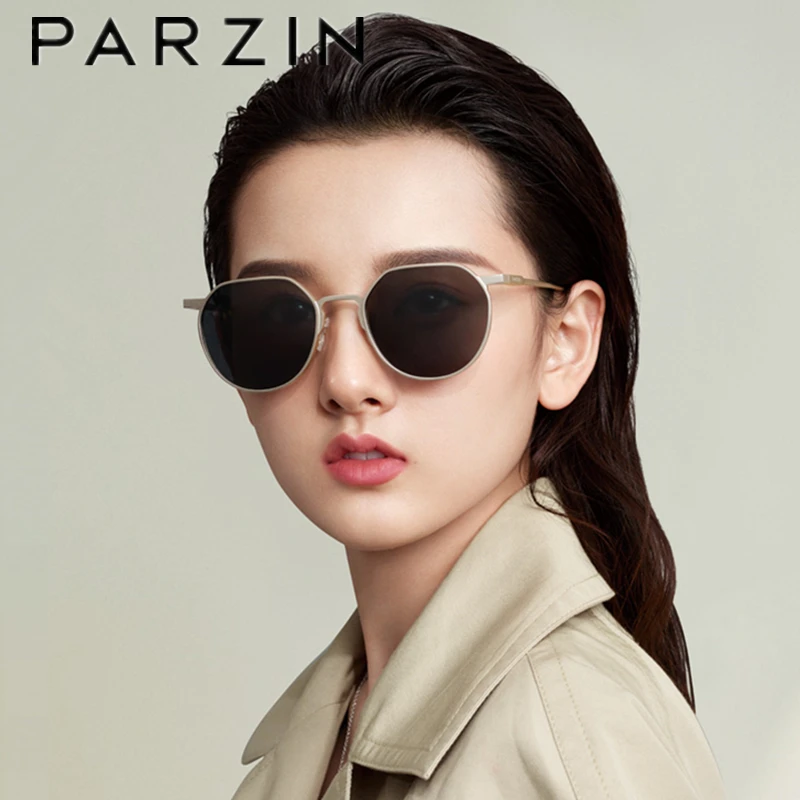 

PARZIN New Polarized Sunglasses Women Quality Al-Mg Frame Sun Glasses For Female Vintage Ladies Shades With Case 8182