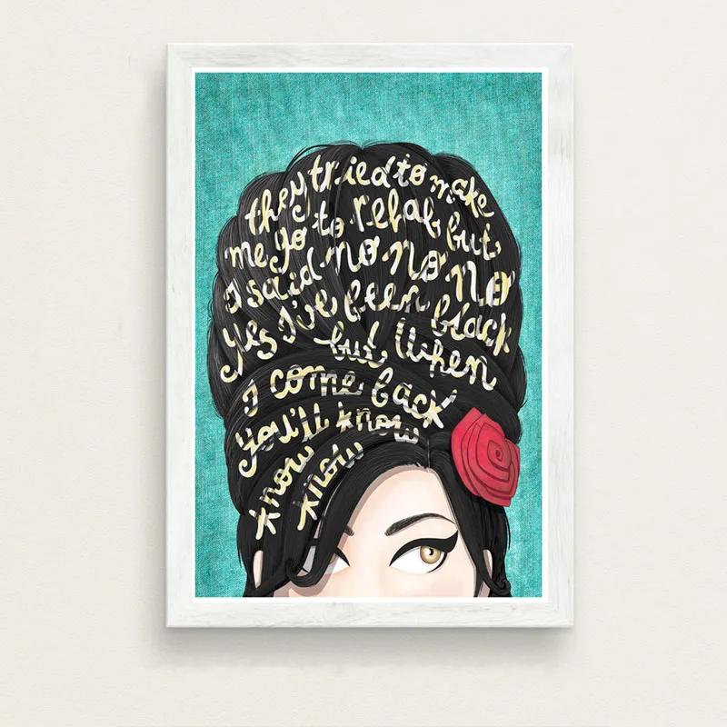 Печатный постер хит продаж новинка Женский музыкальный Amy Winehouse Популярная