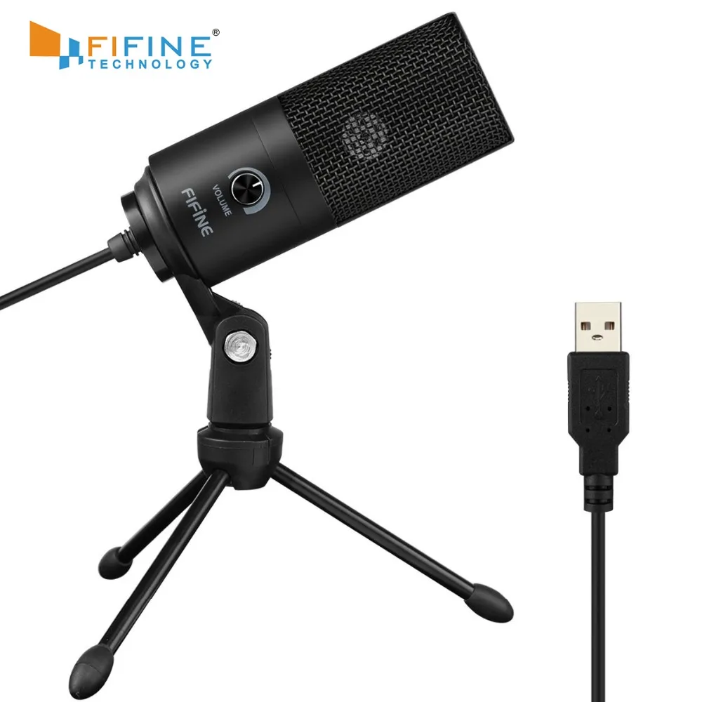 Металлический USB конденсаторный записывающий микрофон Fifine для ноутбука MAC или Windows Cardioid Studio, записывающий вокал, YouTube