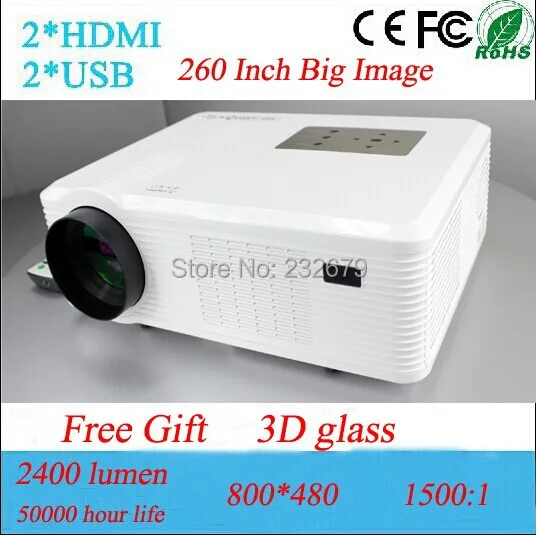 260 дюймов большой экран HD Projetor подключения DVB-T цифрового тв DVD компьютер PC WII PS3 с