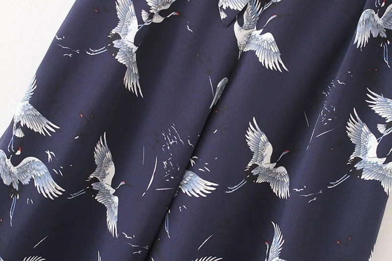 VOGUE! N новые женские свободные укороченные брюки с принтом животных журавлей и