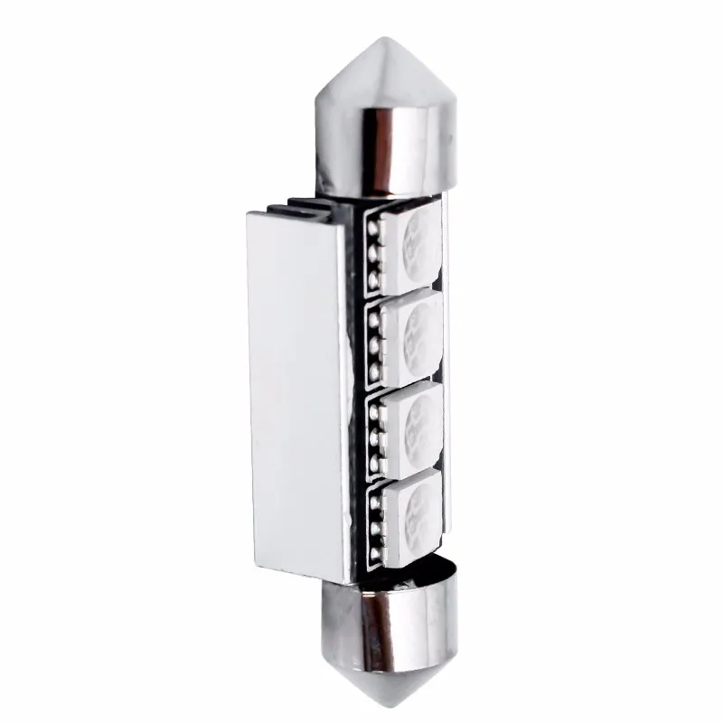 10 шт. 42 мм C5W 4 SMD 5050 светодиодный 4smd белый/синий CANBUS Error Free автомобиля номерной знак света интерьерные лампочки купол с фестонами светодиодные лампы 12V 10X