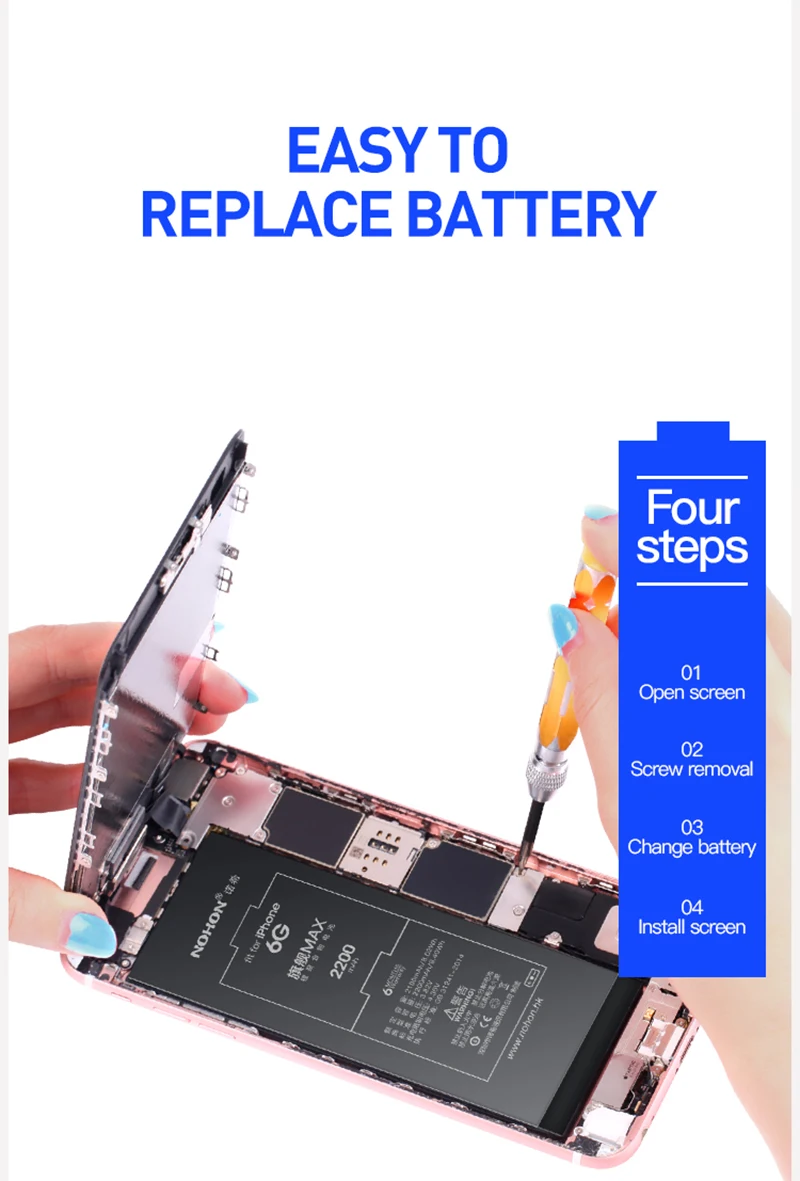 Высокая емкость NOHON аккумулятор для Apple iPhone 4 5 6 7 8 iPone iPhone4 iPhone5 iPhone6 iPhone7 iPhone8 сменные инструменты