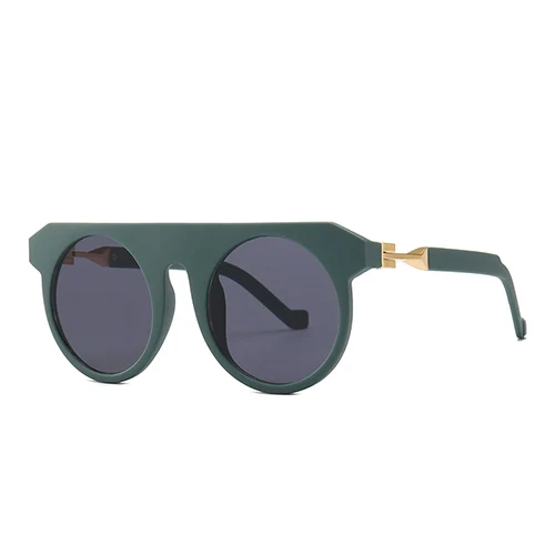 C2 Dark Green.Gray HBK мужские модные круглые солнцезащитные очки Новые популярные солнечные очки винтажные Googles женские специальные круглые очки с покрытием UV400 - Цвет линз: C2 Dark Green.Gray