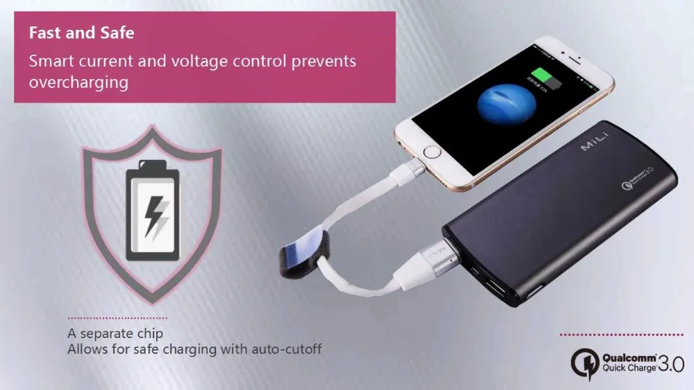 Moveski HB-Q10 fast charging Power Bank 2*USB QC3.0 Protocol Large capactiy 10000mAh Dual USB output Ultra-large Capacity | Электроника