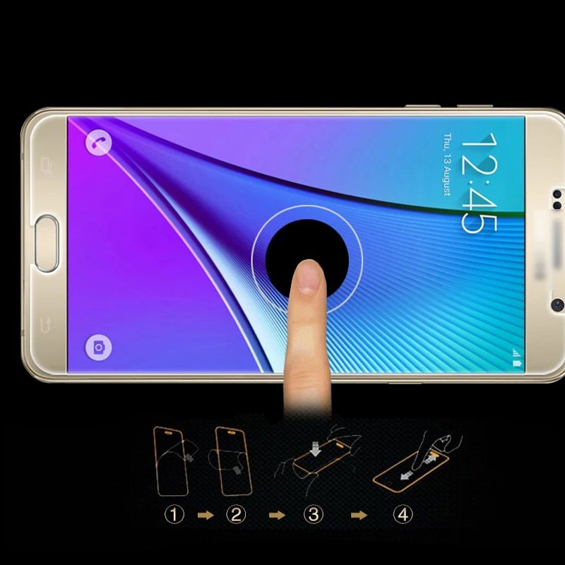 5 шт черный ультра-тонкий протектор экрана из закаленного стекла для Samsung GALAXY Note