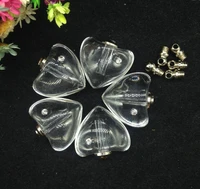 500pcslot clear heart shape crystal vials pendant perfume vial wishing bottle fashion necklace pendant name on rice art jewelry
