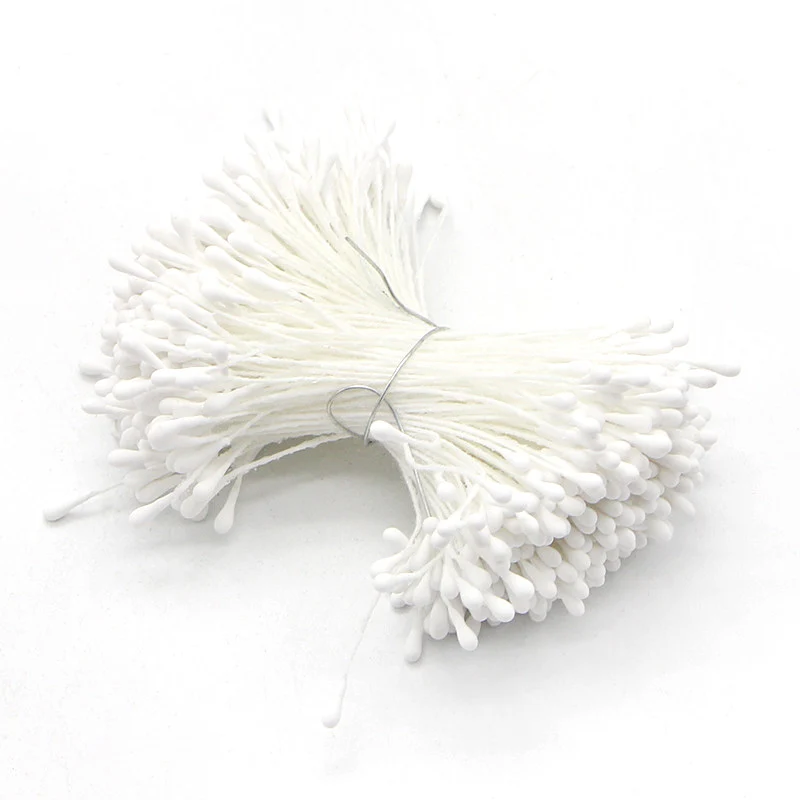 C21Matte white 420pc 1 мм многоцветные искусственные тычинки, цветы для рукоделия, ручной работы, искусственный венок для свадебной вечеринки, домашний декор, аксессуары D0401 - Цвет: C21Matte white 420pc