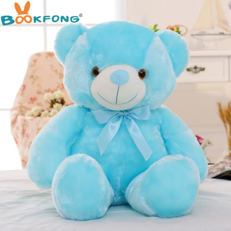 

BOOKFONG 50cm Creative Light Up LED Teddy Bear Stuffed Animals Plush Toy Colorful Glowing Teddy Bear Christmas Gift for Kids