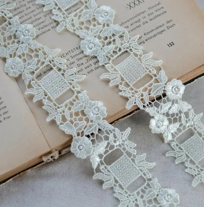 5 м/лот 4 см/1 6 дюйма светло-желтая Водорастворимая кружевная отделочная лента с