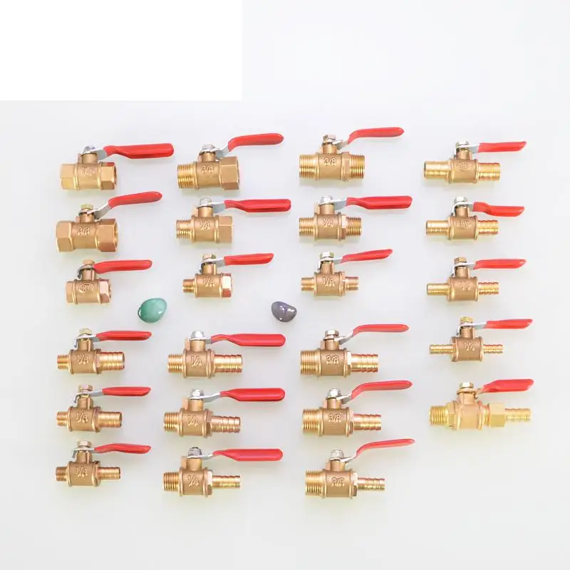 Copper Ball Valve 6/8/10/12mm Pagoda Flexible Connection Inside And Outside thread Pneumatic Pump Small Red Han Обустройство дома