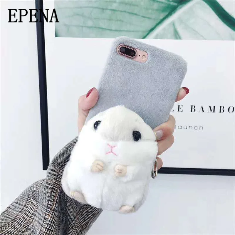 EPENA мягкий пушистый чехол в виде куклы для iPhone 6 6S Plus 7 8 3D милая мультяшная игрушка