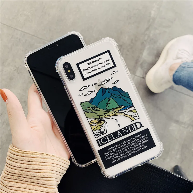 POBLU уникальные дорожные чехлы для iphone XR XS 6s 7 8 Plus Max модный прозрачный мягкий чехол