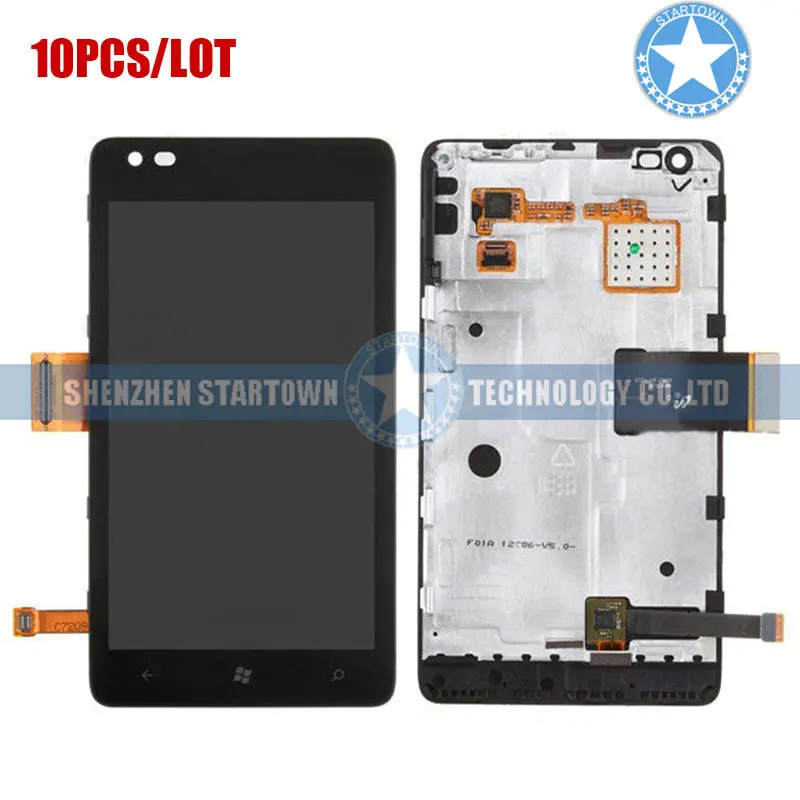 10 шт./лот черный ЖК сенсорный дигитайзер дисплей экран в сборе Замена для Nokia Lumia 900