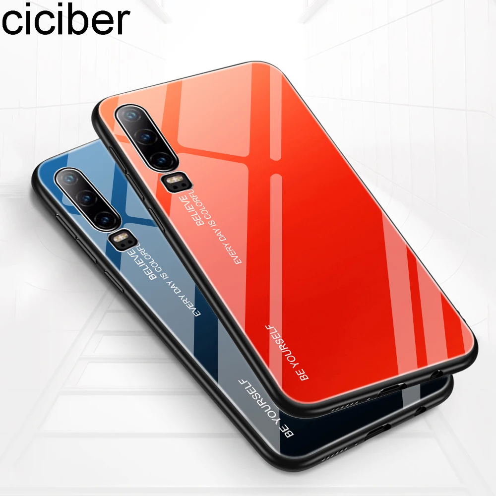 ciciber Cover For Huawei P30 P20 Mate 20 Pro Lite Phone Cases Honor 10 Tempered Glass Case Funda Capa Coque Abstract |