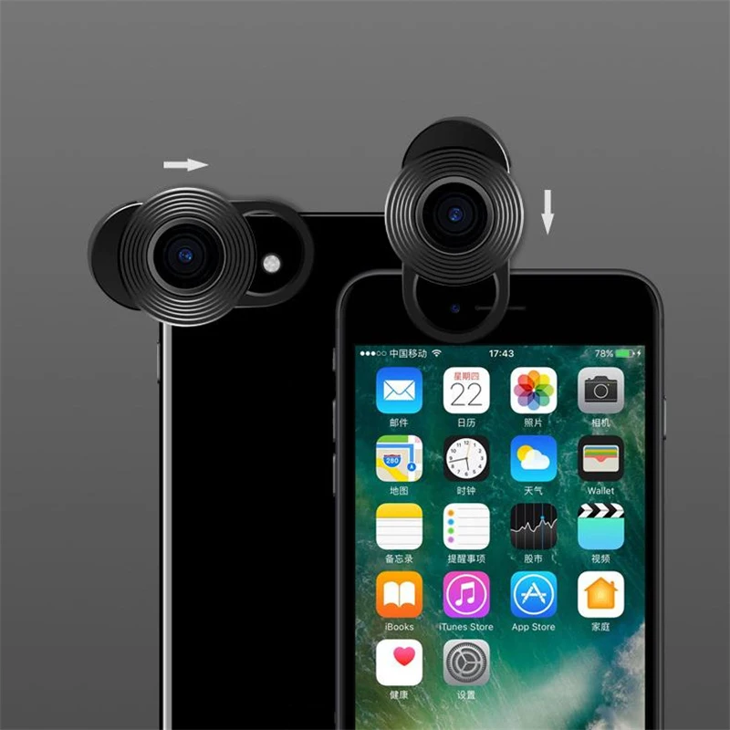 lente para celular 4 in 1 Camera Phone Lens Kit HD 4K Wide Angle Telescope Fisheye Marco Lenses for iPhone Samsung Xiaomi | Мобильные