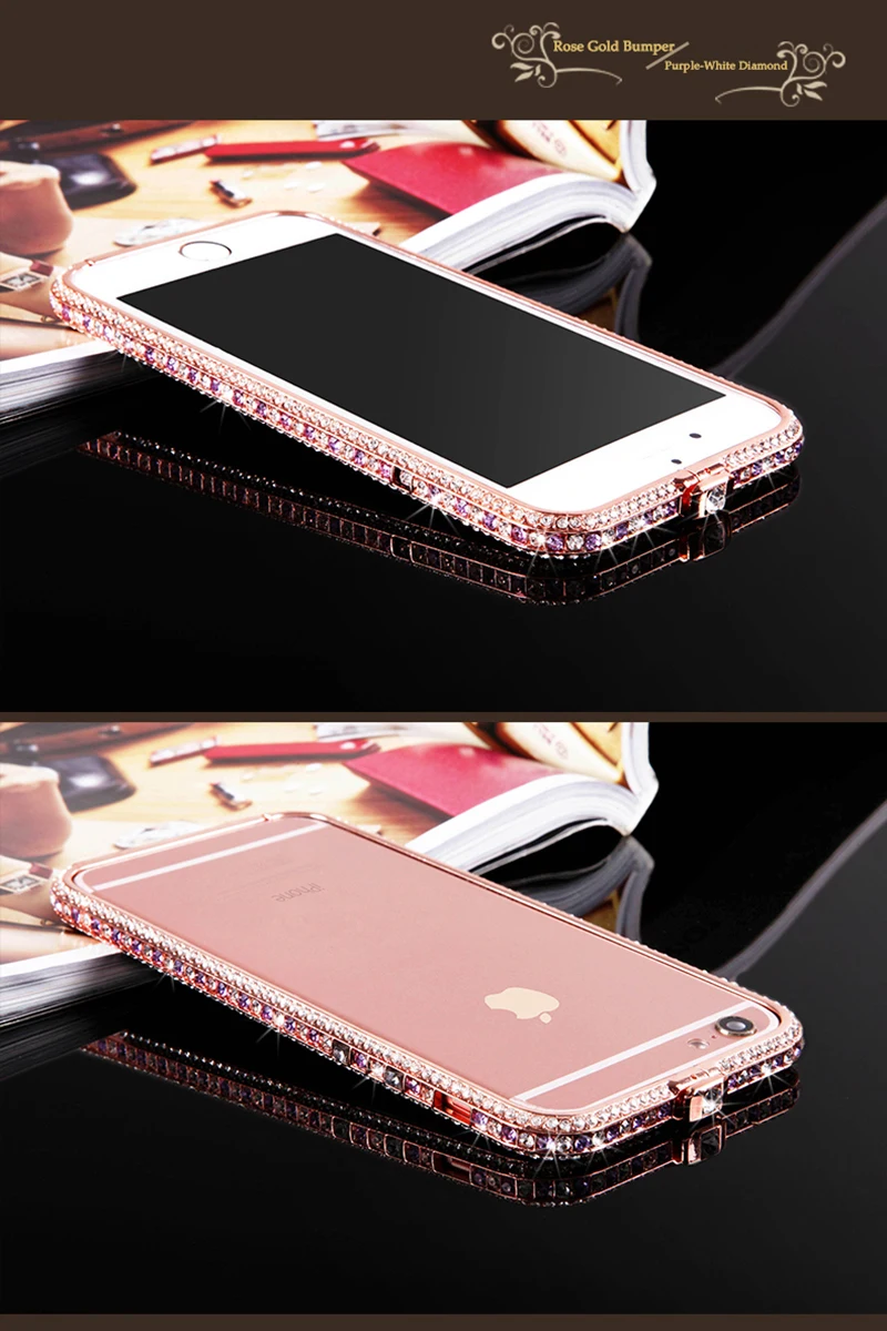 Шикарный чехол-бампер с алмазами чехол для iPhone 6, 6 S, 7, 8 Plus, роскошный блестящий сверкающий стразы, Алюминиевый металлический каркас, чехол для телефона s