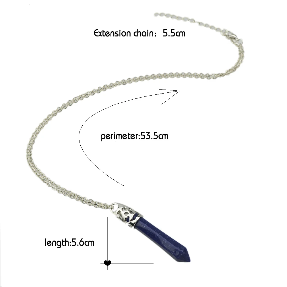 Boho серебряные украшения Цвет длинная цепь с семь Натуральный камень