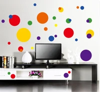 1 piece multicolored dot mural affixed to everywhere glass kitchen cupboard tv bedroom bathroom glass floor wall stickers