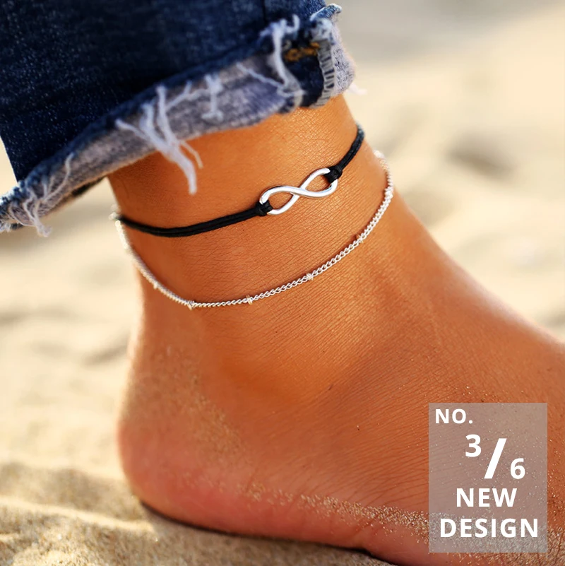 17 км BOHO Shell бусины в виде черепахи набор ножных браслетов для женщин 6 винтажный заказной пляжный ножной браслет футов богемные ювелирные изделия