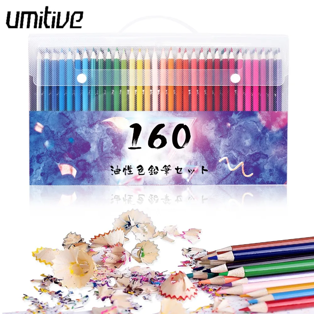 

Umitive 160 Colors Wood Color Pencil Artist Painting Set For Adult Coloring Books Drawing Sketch Art Supplies