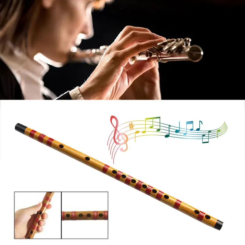Bamboo Practice Musical Instrument Flute Beginner Student 47cm