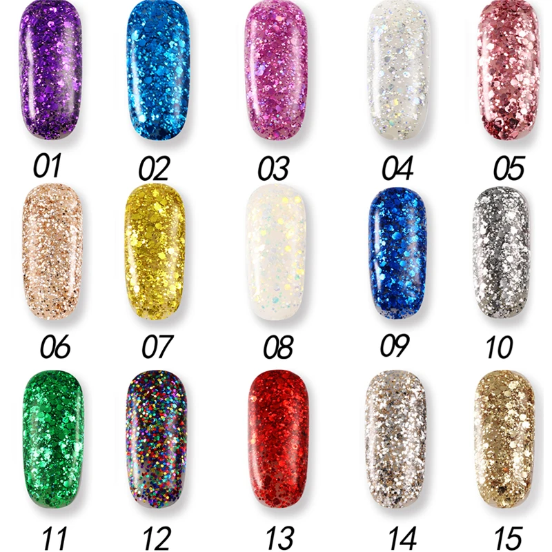 KCE Гель-лак для ногтей, УФ и светодиодный, сияющий, цветной, 15 цветов, 6 мл, долговечный, замачиваемый, лак, дешевый, маникюрный лак и штамп