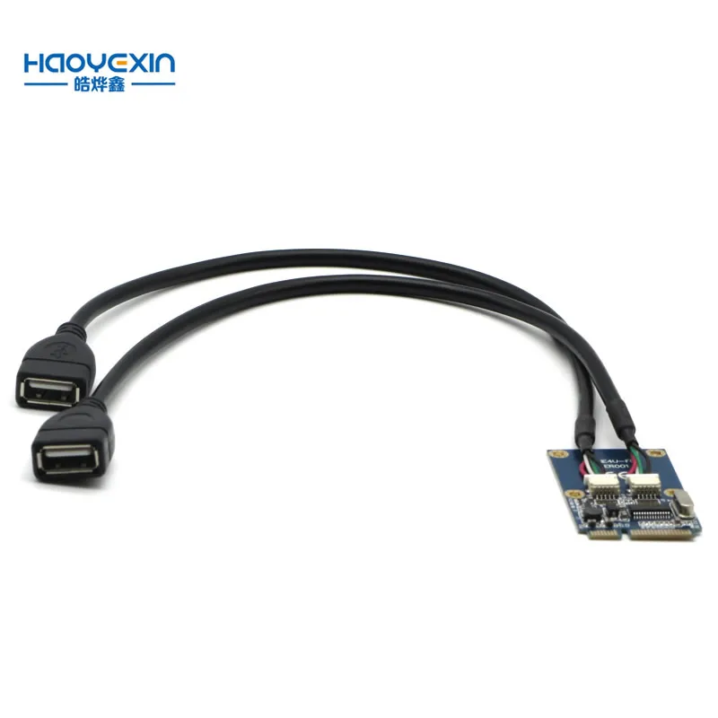 Мини PCI-E PCI Express на два USB-адаптера mPCIe в 5-контактный 2-портовый USB2.0 конвертер для