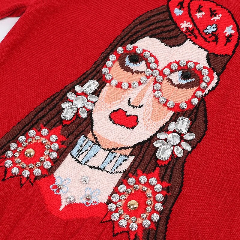 Взлетно-посадочной полосы шерсти брендовый свитер Для женщин характер Интарсия