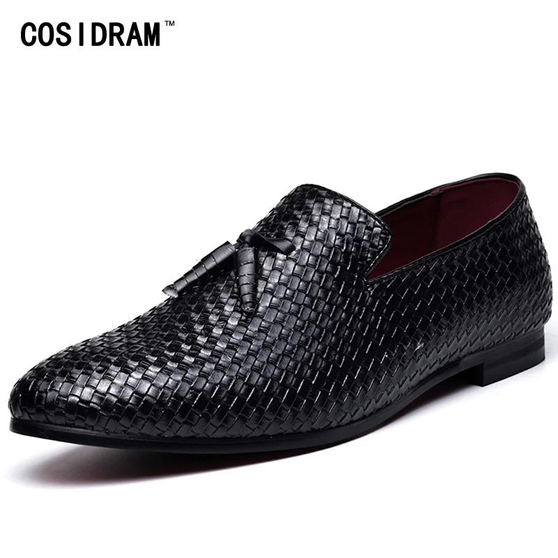 COSIDRAM Слипоны мужские повседневные туфли из искусственной кожи обувь для