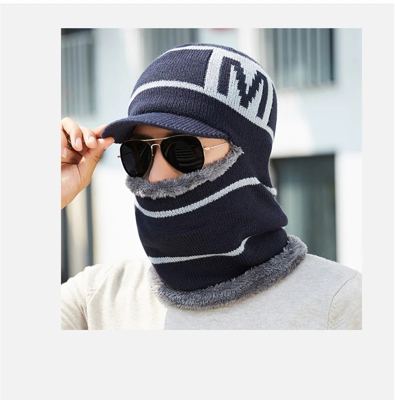 Skullies Beanies мужской шарф вязаная шапка мужская плюс warm шапка теплая шерсть толстые зимние шапки для мужчин и женщин шапка бини