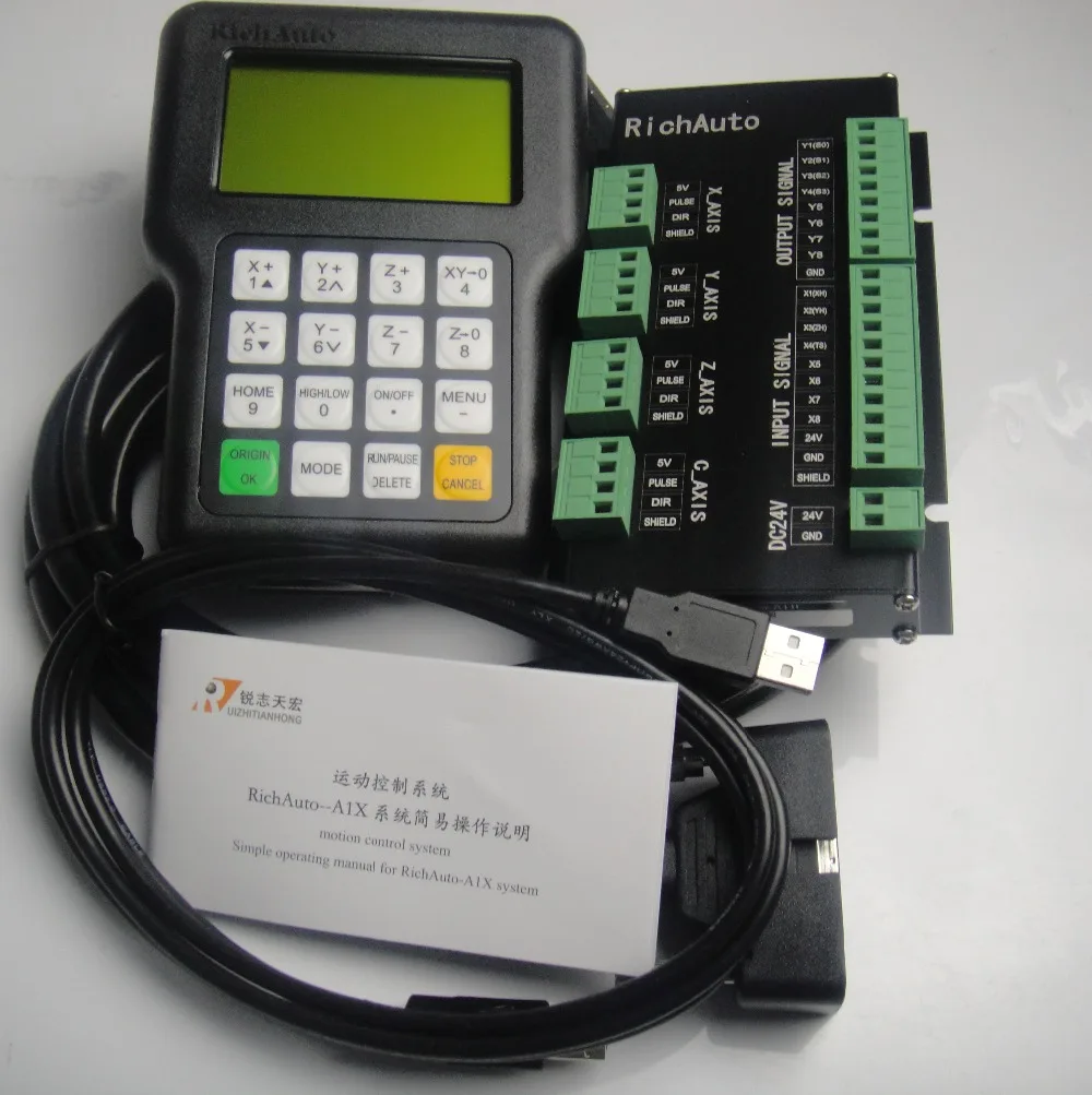 Richuto DSP контроллер A11 полный комплект английских букв панель для 3 оси ЧПУ