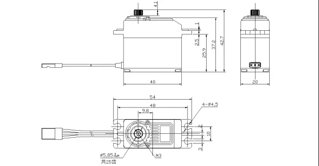 Goteck DC1612S Цифровой Металлический Редуктор DC1612 53g 12 высокий крутящий момент без сердечника сервопривод для RC модели автомобиля/самолета с фиксированным крылом/самолета