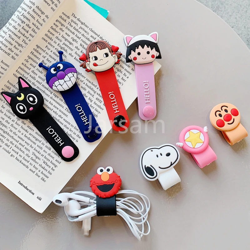 Мультяшный кабель защита для передачи данных шнур защитный чехол намотка кабеля