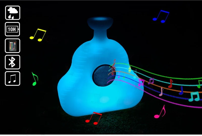 Открытый водостойкие украшения ночной свет usb Перезаряжаемый RGB bluetooth динамик настольные светодио дный лампы с 24 клавишами пульт дистанционного управления
