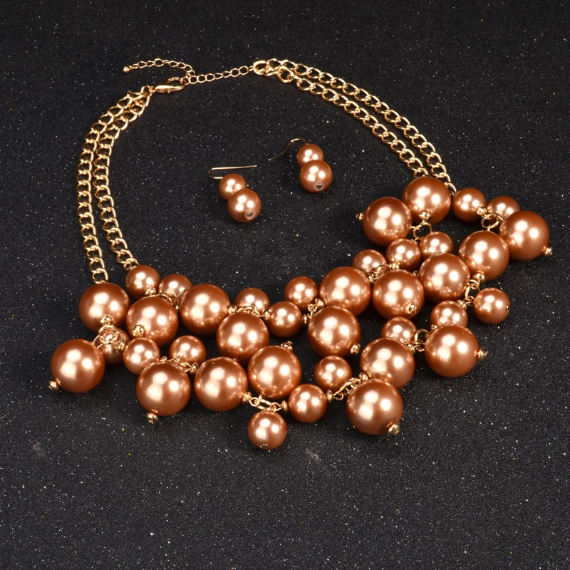 UDDEIN нигерийские индийские свадебные ювелирные наборы Большой жемчуг массивное