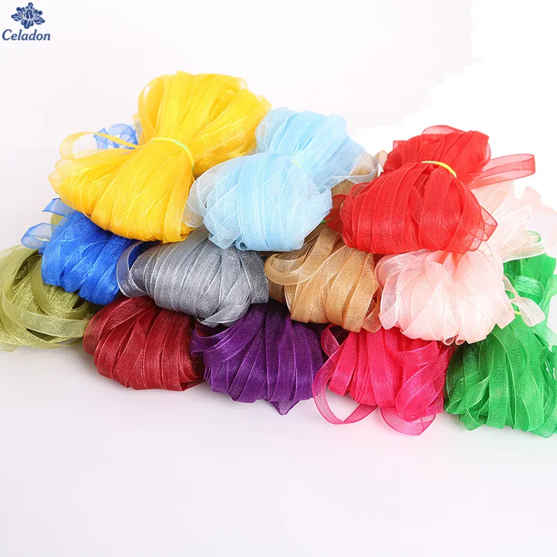 Ленты из органзы разных цветов ширина 6 мм 20 ярдов|organza ribbon|tape ribbonribbon ribbon |