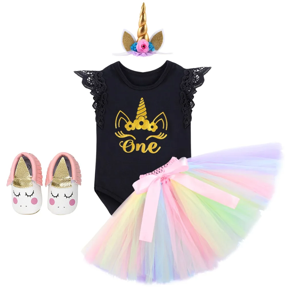 4 предмета в комплекте Симпатичная Одежда для маленьких девочек 1st наряд первого