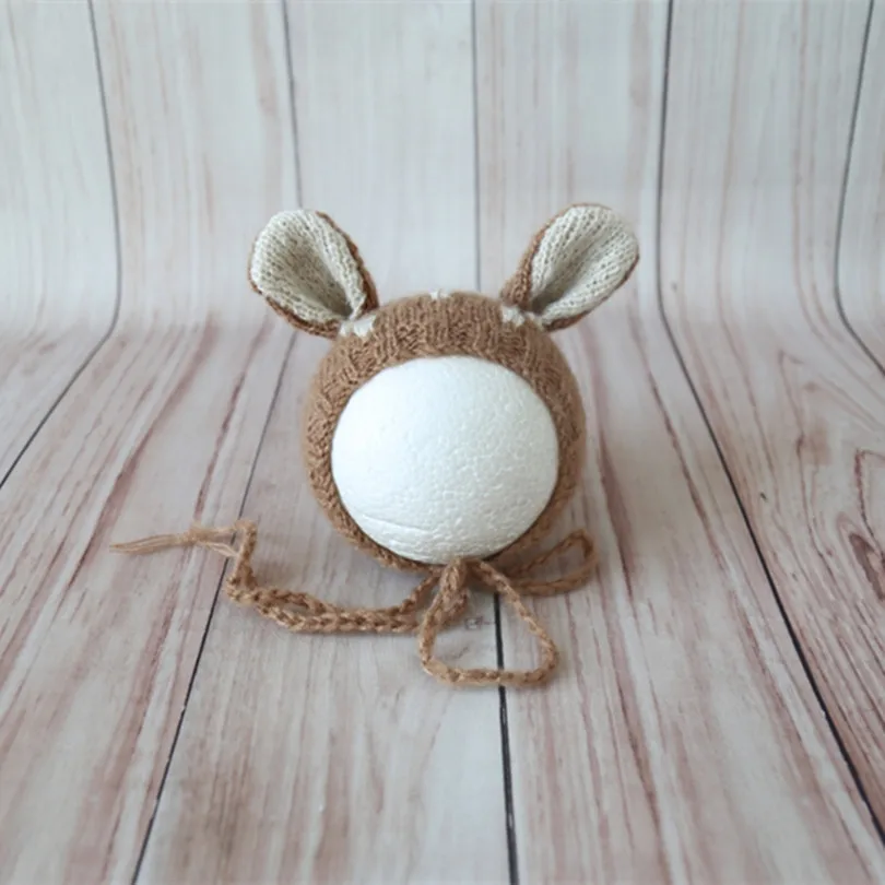 Baby Photography Outfit Crochet Mini Toy and Hat Props Cute Newborn Deer Match wrap Christmas Gift Jersey Wrap | Детская одежда и