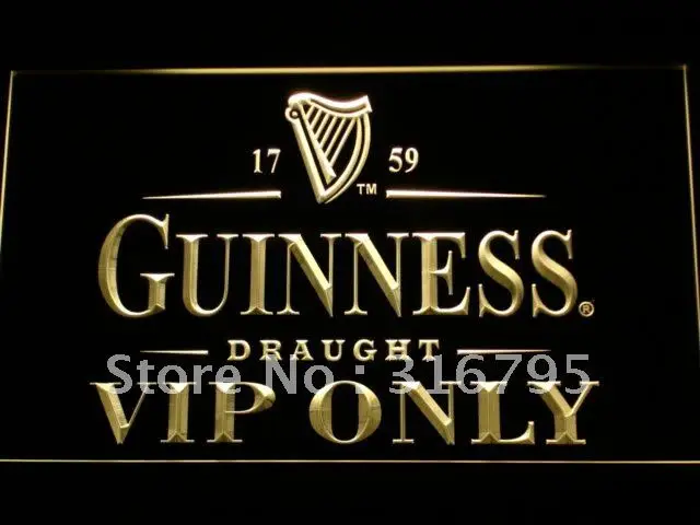 089 Guinness VIP Только бар светодиодный неоновый светильник знаки с выключателем