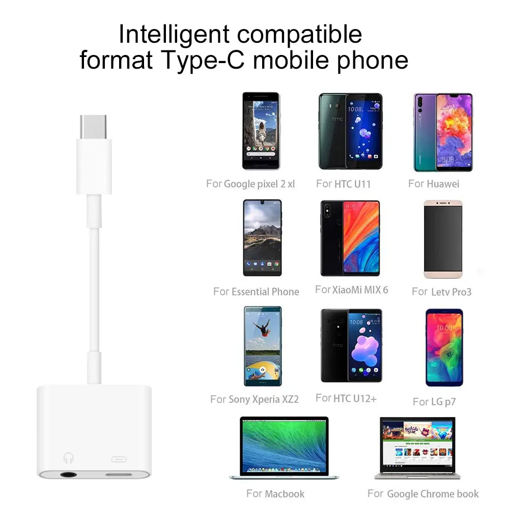 Адаптер для наушников PORTEFEUILLE type C-Hdmi для huawei mate 10 Pro 2в1 Dual type C-3,5 мм для Xiaomi USB type C