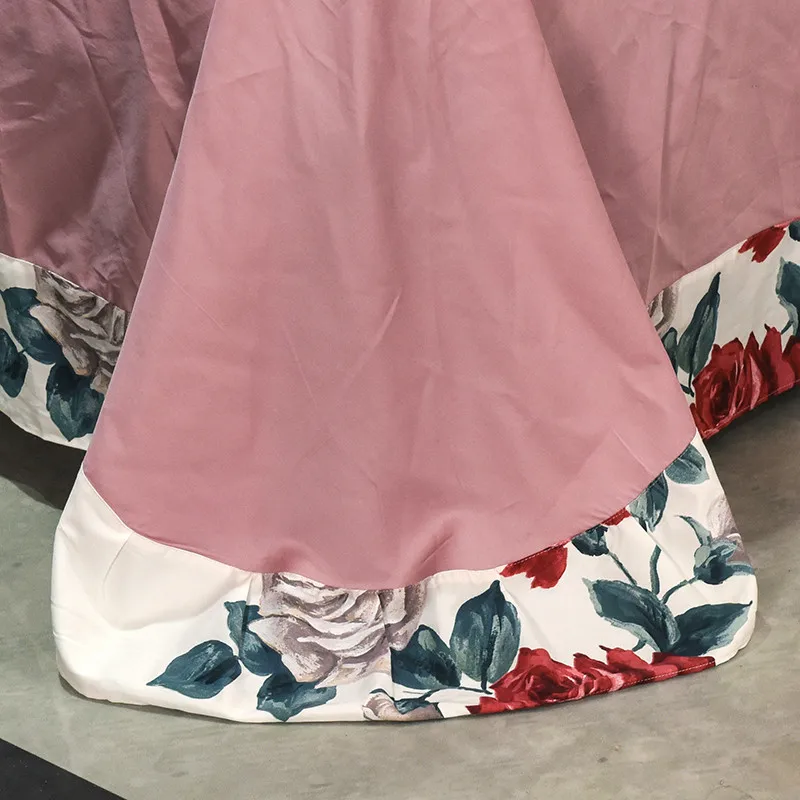 60s Long Stapled Cotton Pure Brief Style Bed Set Duvet Cover Sheet Pillowcases Flowers Design More Color Queen King | Дом и сад